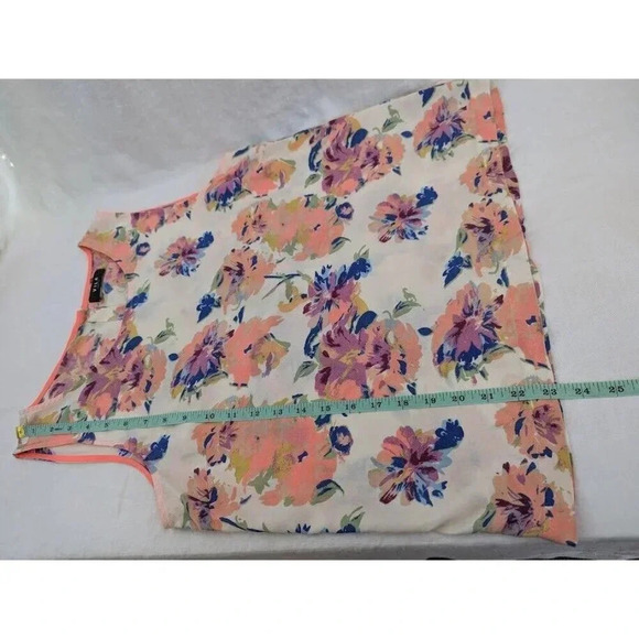 Vila clothes colorful floral button back tank light cotton women's size Large F1 - Picture 8 of 8